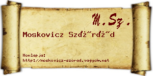 Moskovicz Szórád névjegykártya