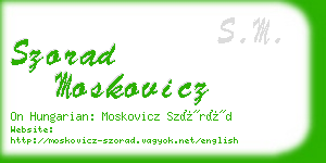 szorad moskovicz business card